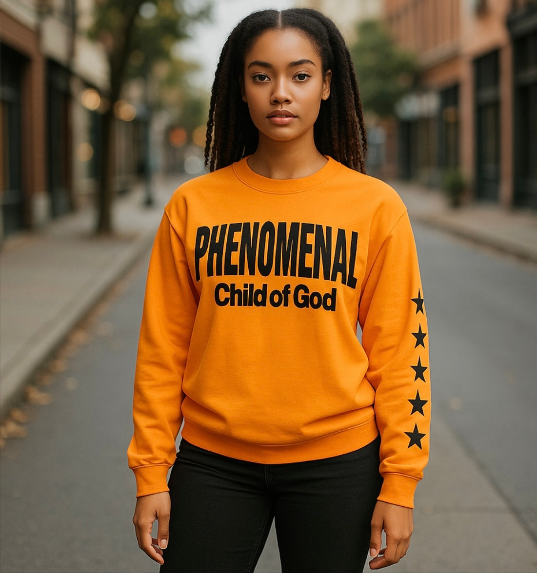 Phenomenal Tee by shopgnius featuring a casual fit, soft fabric, and stylish design displayed on a hanger.