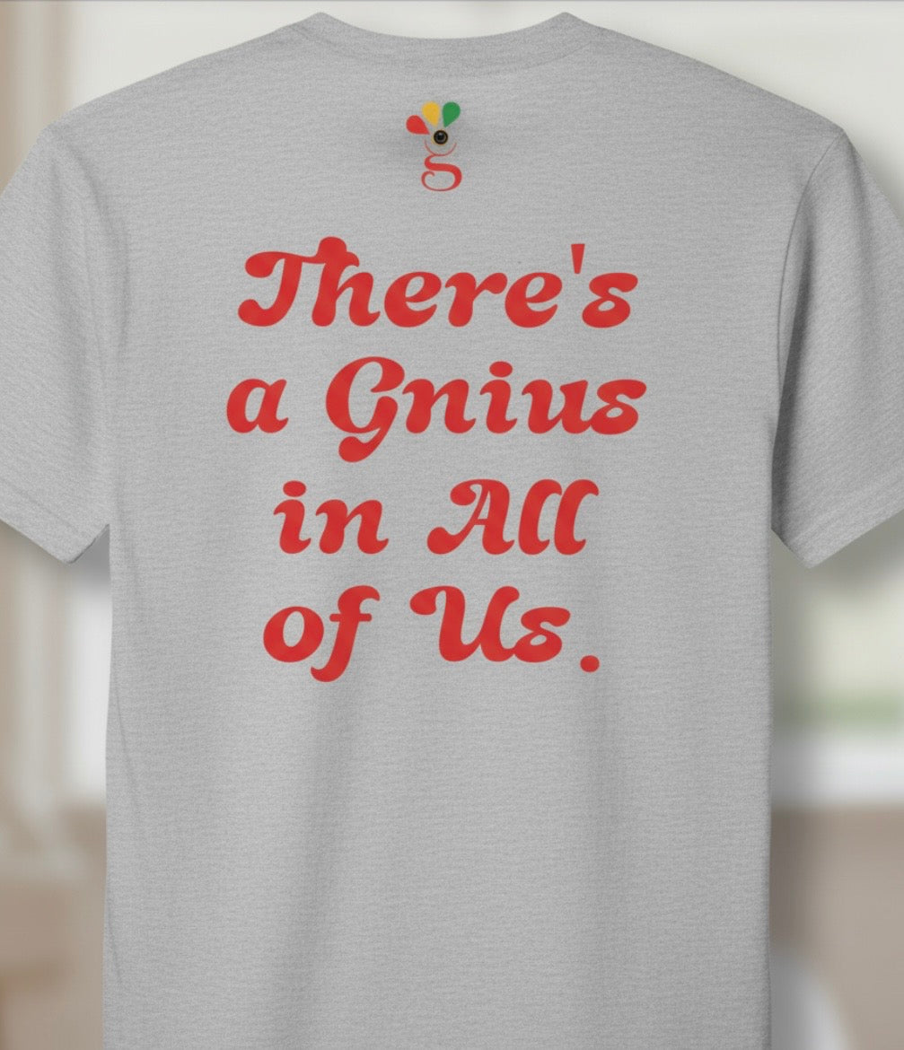 Black Gnius Myndz Iconic Tee featuring a bold graphic design on the front, made from soft cotton fabric.