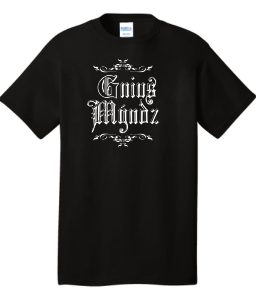 Ol English Tee by shopgnius, front view showing classic crew neck, soft cotton fabric, and stylish graphic design.