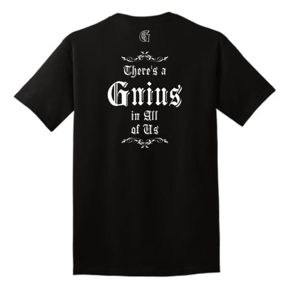 Ol English Tee from shopgnius, showing a casual white cotton T-shirt with a classic crew neck and short sleeves.