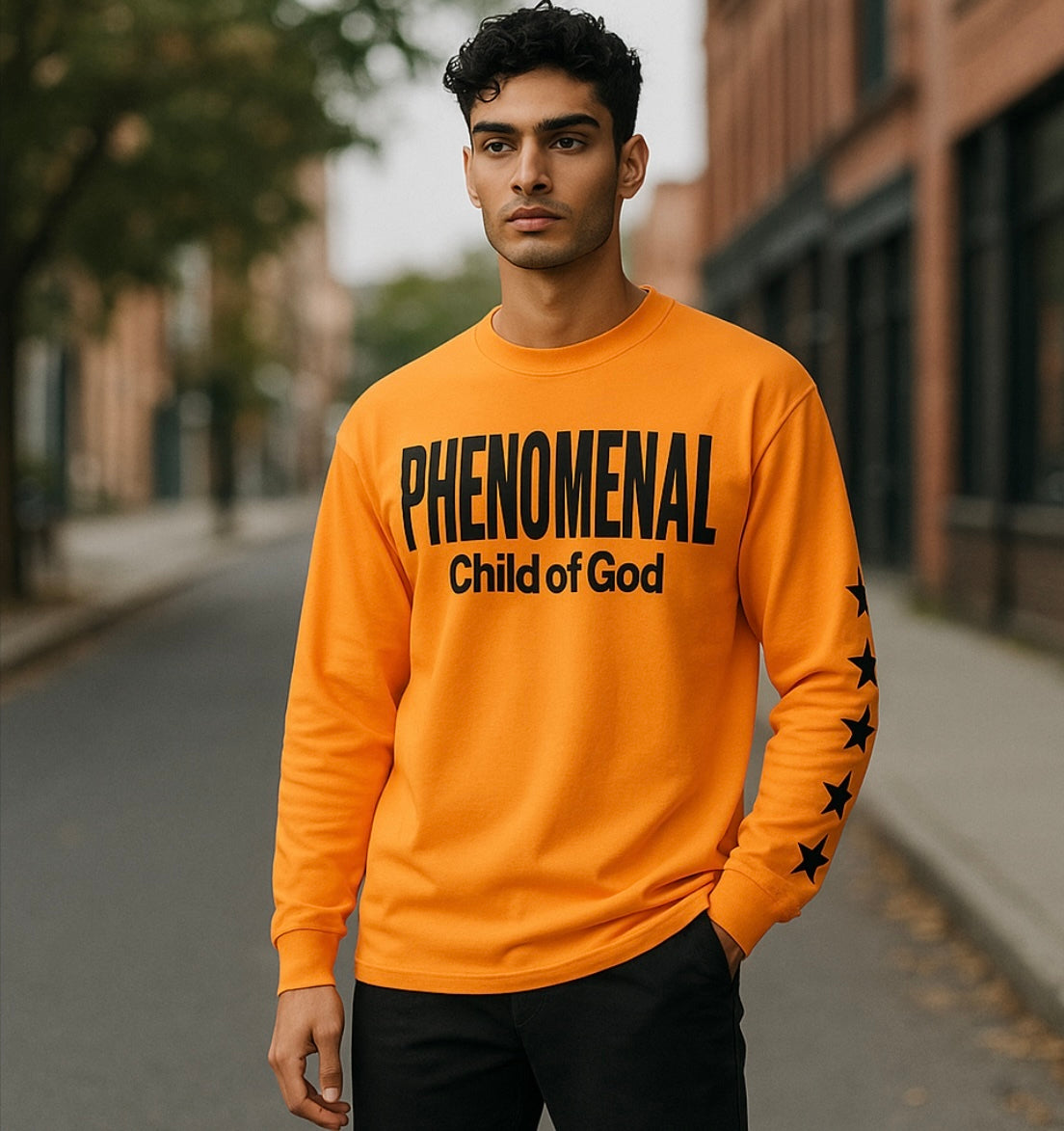 Phenomenal Tee from shopgnius featuring a stylish casual design, displayed on a hanger with a neutral background.